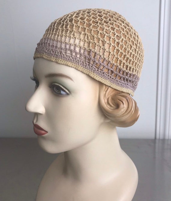 Vintage 30s Crochet Skull Cap