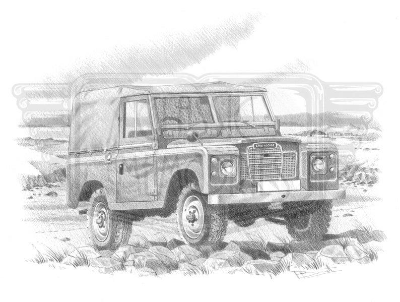 Pancli Art Rang Rover Series I-II-III Personalised Mounted Illustrations - Etsy