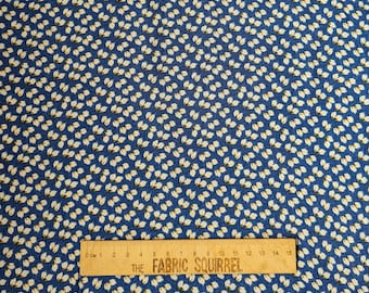 Colourful Flowers on Blue Summer Floral Viscose Dressmaking Fabric