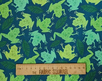 Frog Fabric - Backyard Bugs by Paintbrush Studio Fabrics - Pond Material