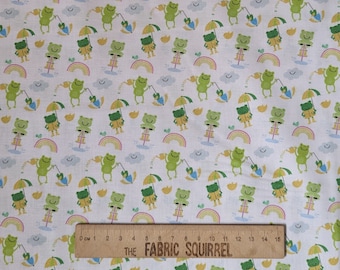 Frog Fabric - Ribbit Lake by RB Fabrics - Small Frogs Material