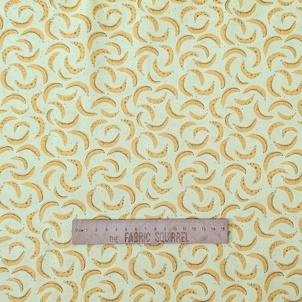 Tela Banana amarilla – Feelin' Fruity de Camelot Fabrics / Material de algodón con estampado frutal