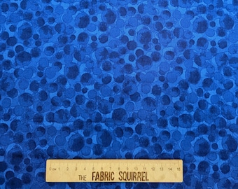 Brilliant Blue Bumbleberry Cotton Fabric from Lewis & Irene - Dark Blue Blender Material