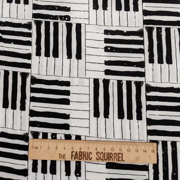 Piano Keys Fabric - Keyboard Fabric Musical Instrument Fabric - Rhythm & Hues from 3 Wishes Fabrics