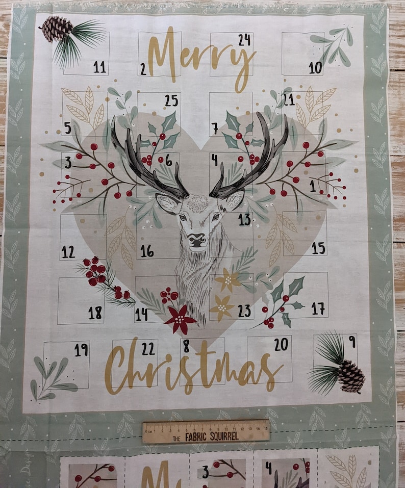 Woodland Advent Calendar Panel Foraging in the Forest From Etsy