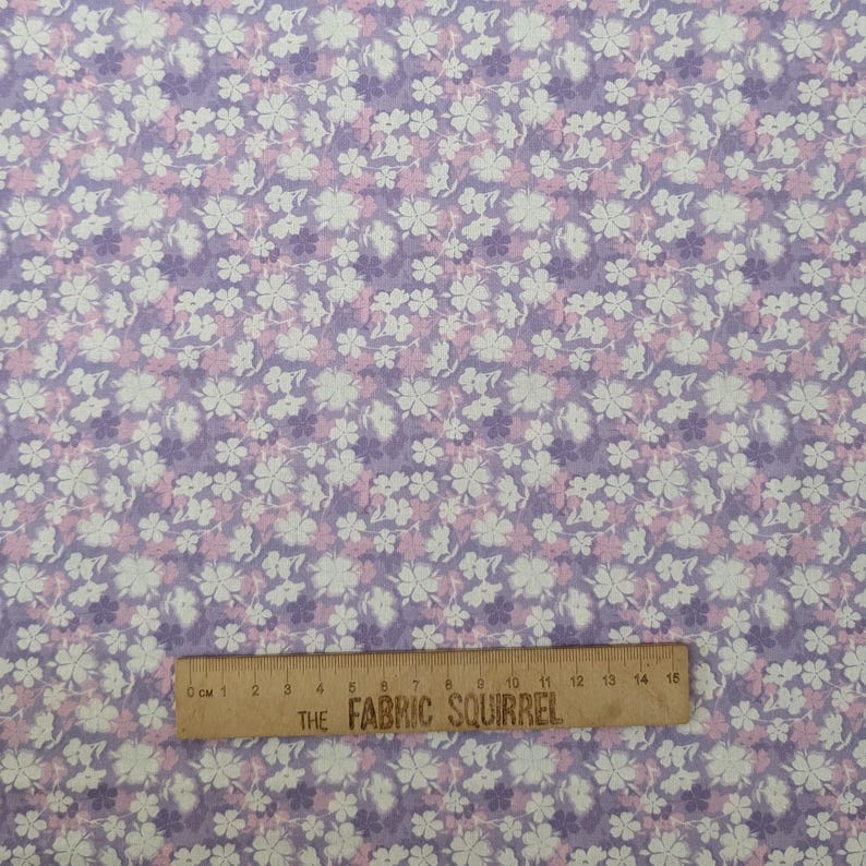 Floral Impressions Cotton Fabric Yellow, Pink Purple Floral Fabric From