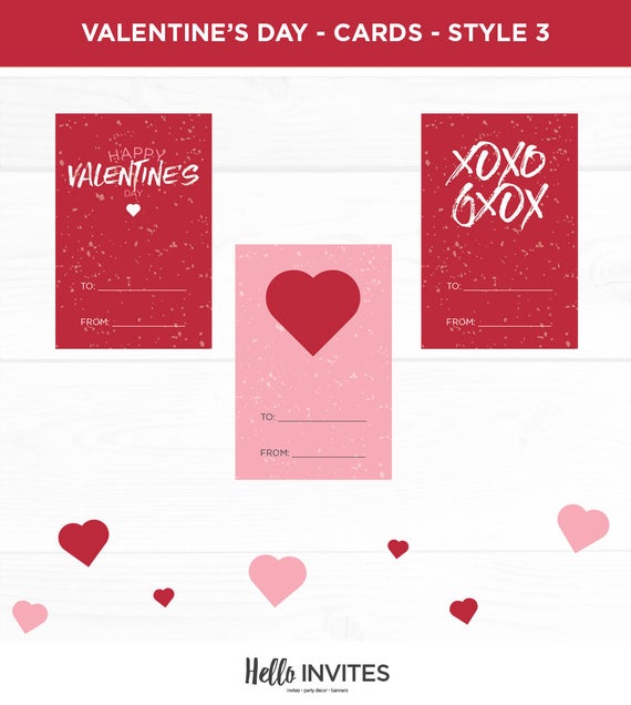 Printable Valentines Day Tag Valentines Day Card Kids Valentines Print Your Own School Valentine Digital Printable Valentine - Style 3 Il_570xn