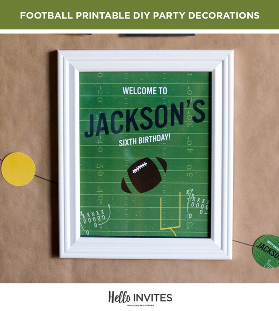 Football Birthday Party Printable Diy Party Pack Decorations Etsy