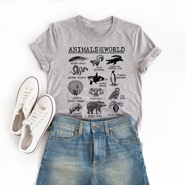 Desindie, Animals of the world, Funny Animals Tees, Sarcastic Animal Tee, Naked Snail, Toot Squirrel, American Murder Log