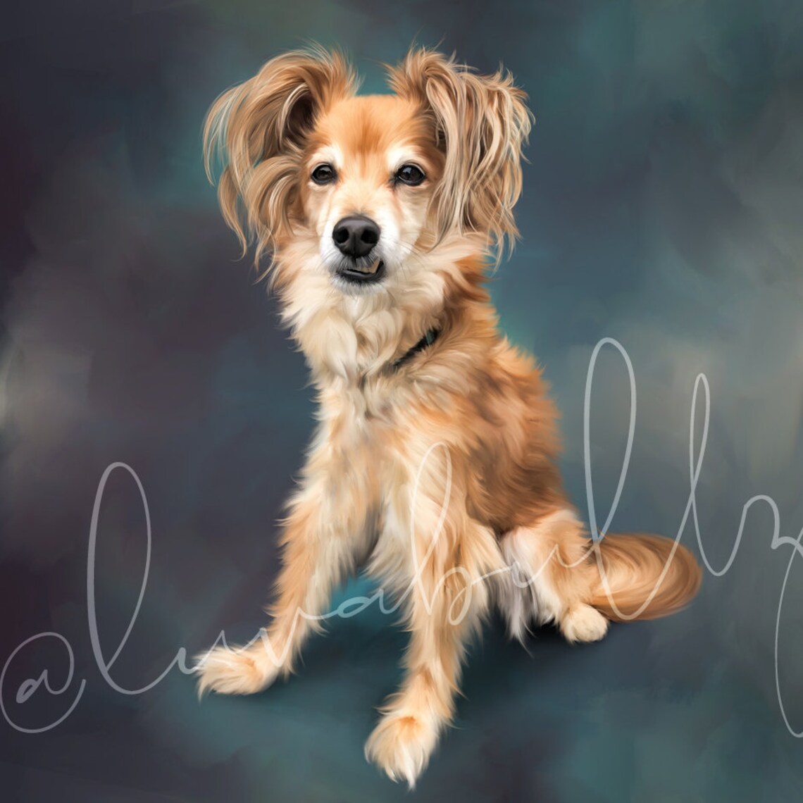 Custom Digital Pet Portrait Etsy