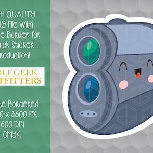 Kawaii Golf Rangefinder PNG, Cartoon Golf Range Finder Sublimation, Cute Golf Distance Finder Clip Art Download, Golf Planner Sticker