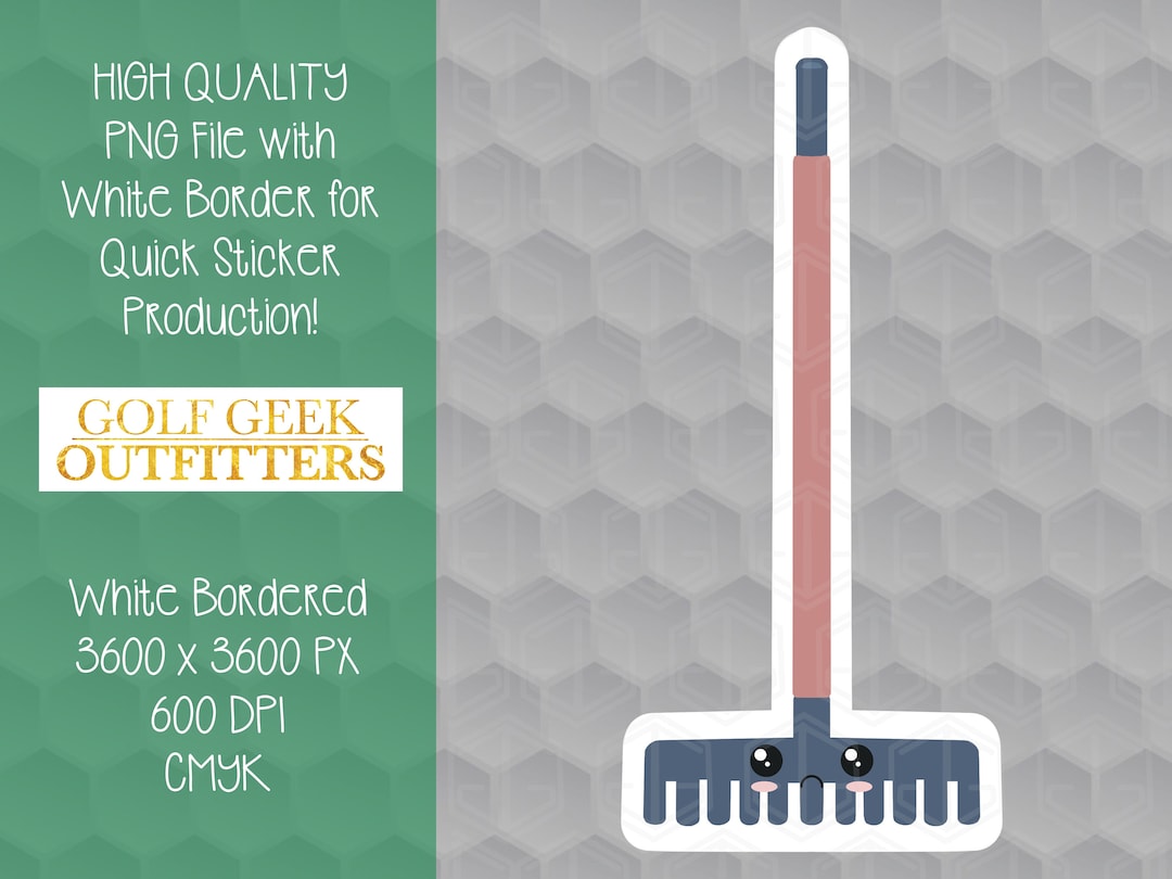 Kawaii Golf Rake PNG, Cartoon Golf Sand Trap Sublimation, Cute Golf ...