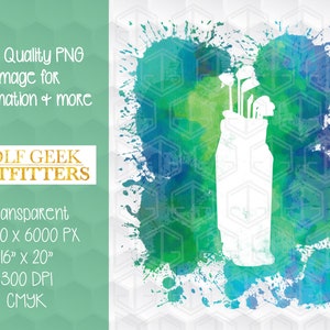 Golf Bag PNG | Golf Grunge Clipart | Golf Bag with Clubs Clip Art | Hand Drawn Golf Digital Download | Golf Sublimation