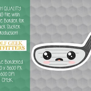 Kawaii Golf Wood PNG, Cartoon Golf Club Sublimation, Cute Golf Clip Art Digital Download, Golf Planner Sticker