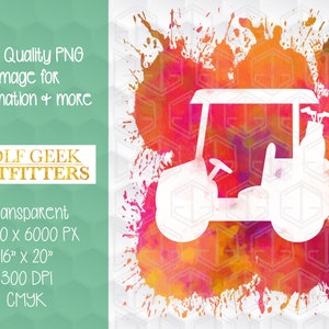 Golf Cart PNG | Golf Grunge Clipart | Golf Clip Art | Hand Drawn Golf Digital Download | Golf Sublimation