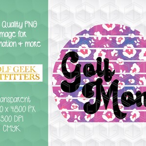 Pink Cheetah Golf Mom PNG, Golf Mom Animal Print Sublimation, T-Shirt Golf Mom Clip Art Download, Golf Sunrise Digital Art
