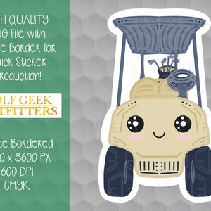 Kawaii Golf Cart PNG, Cartoon Golf Club Car Sublimation, Cute Golf Clip Art Download, Golf Planner Sticker
