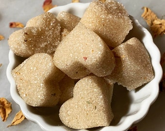 Organic Vanilla Rose Flavored Sugar Cubes for Tea, Champagne, Heart & Butterfly Sugar Cubes, Wedding, Tea Party, Bridal Party, Hostess