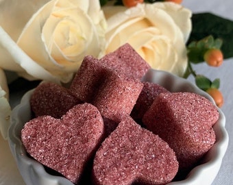 Organic Hibiscus Sugar Cubes for Tea, Champagne, Floral Sugar Cubes, Wedding, Tea Party, Bridal Party, Flowers