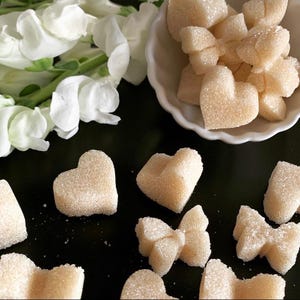 Organic Vegan Sugar Cubes for Tea and Coffee, Gourmet Sugar, Wedding, Tea Party, Bridal Party, Hearts, Butterflies, Clouds, Bears, Skulls Heart/Butterfly, 8oz