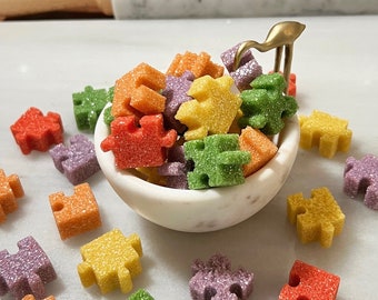 Vegan Rainbow Sugar Cubes, Puzzle Pieces, Gourmet Sugar Cubes for Tea, Coffee, Birthday Party, Tea Party, Jigsaw Puzzle, PRIDE, Love