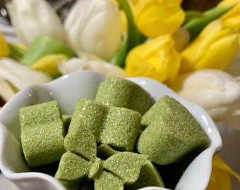 Organic Matcha Green Tea Sugar Cubes for Tea, Heart Butterfly Sugar Cubes, Mother's Day, Tea Party, Easter, Baptism, Wedding, Bridal Gift
