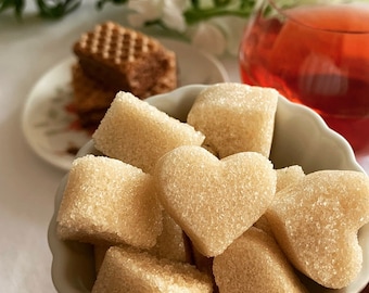 Mixed Variety Pack- Organic Heart Sugar Cubes for Tea, Coffee, Champagne, Cocktails, Brunch, Easter, Mother's Day, Hostess Gift
