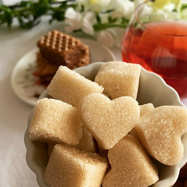 Mixed Variety Pack- Organic Heart Sugar Cubes for Tea, Coffee, Champagne, Cocktails, Brunch, Easter, Mother's Day, Hostess Gift