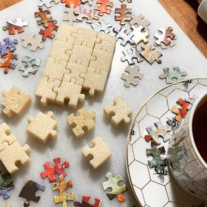 Organic Vegan Sugar Cubes for Tea and Coffee, Gourmet Sugar, Wedding, Tea Party, Bridal Party, Hearts, Butterflies, Clouds, Bears, Skulls Puzzle, 5oz