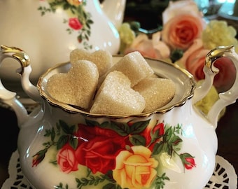 Organic Vegan Sugar Cubes for Tea and Coffee, Gourmet Sugar, Wedding, Tea Party, Bridal Party, Hearts, Butterflies, Clouds, Bears, Skulls