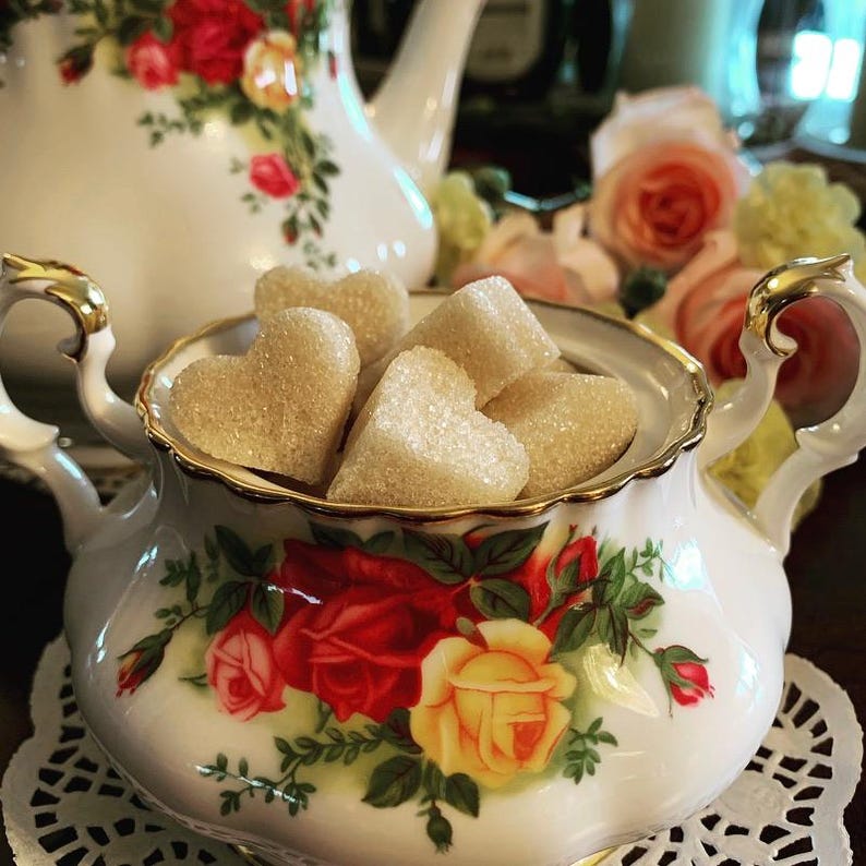 Organic Vegan Sugar Cubes for Tea and Coffee, Gourmet Sugar, Wedding, Tea Party, Bridal Party, Hearts, Butterflies, Clouds, Bears, Skulls Heart ONLY, 9oz