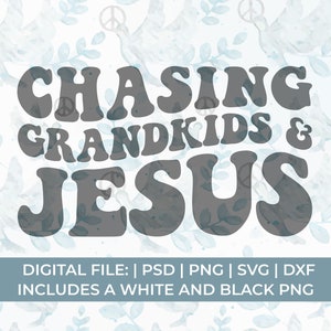 christliche Nana-Svg, Jagd-Enkel und Jesus-Svg-PNG, Enkelkinder-Svg