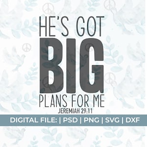 Hij heeft grote plannen voor me svg| Geloof svg|christelijk citeert svg|faith kruis svg|bible vers svg|scripture svg|waymaker svg| Jezus svg|bel citaat