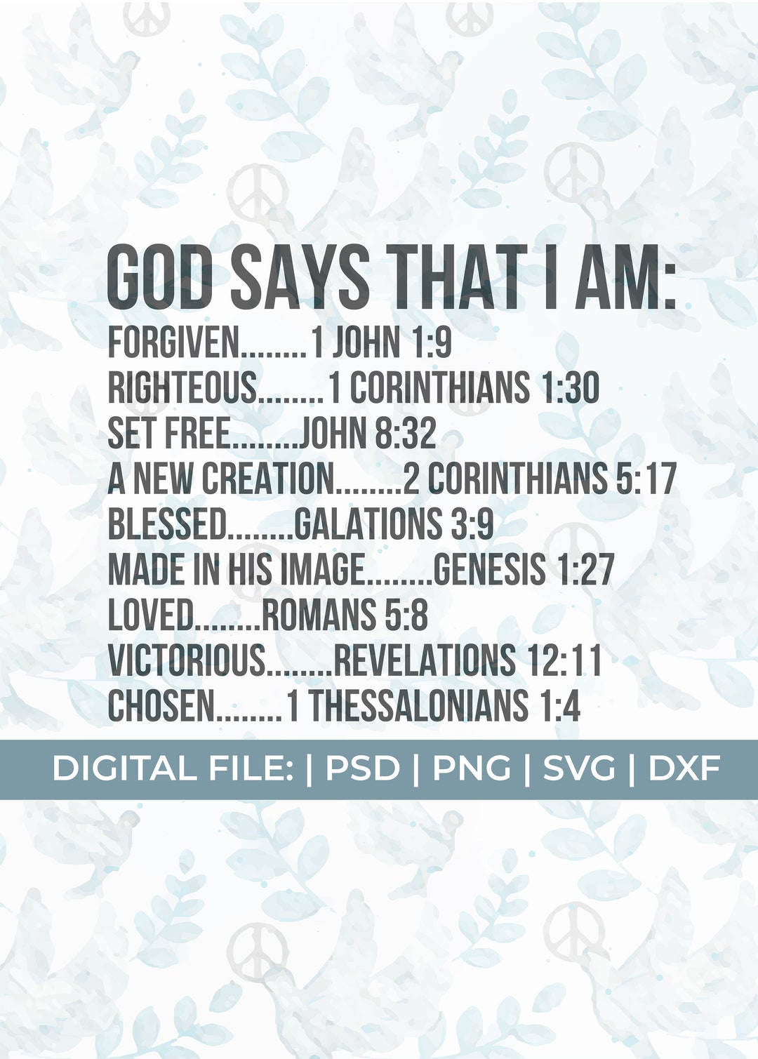 God Says That I Am Svg, Forgiven Svg, John Svg, Corinthians Svg