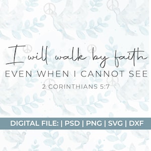 Caminaré por la fe svg / Faith svg / citas cristianas svg / faith cross svg /bible verse svg /scripture svg/waymaker svg/bible quote svg