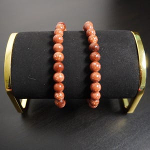 Handcrafted Goldstone Beaded Bracelet: Shimmering Elegant Jewelry