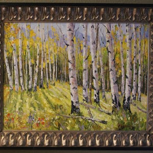 Oil Painting Landscape Colorado Fall Colors Aspen Forest Original Signed / Original wall art