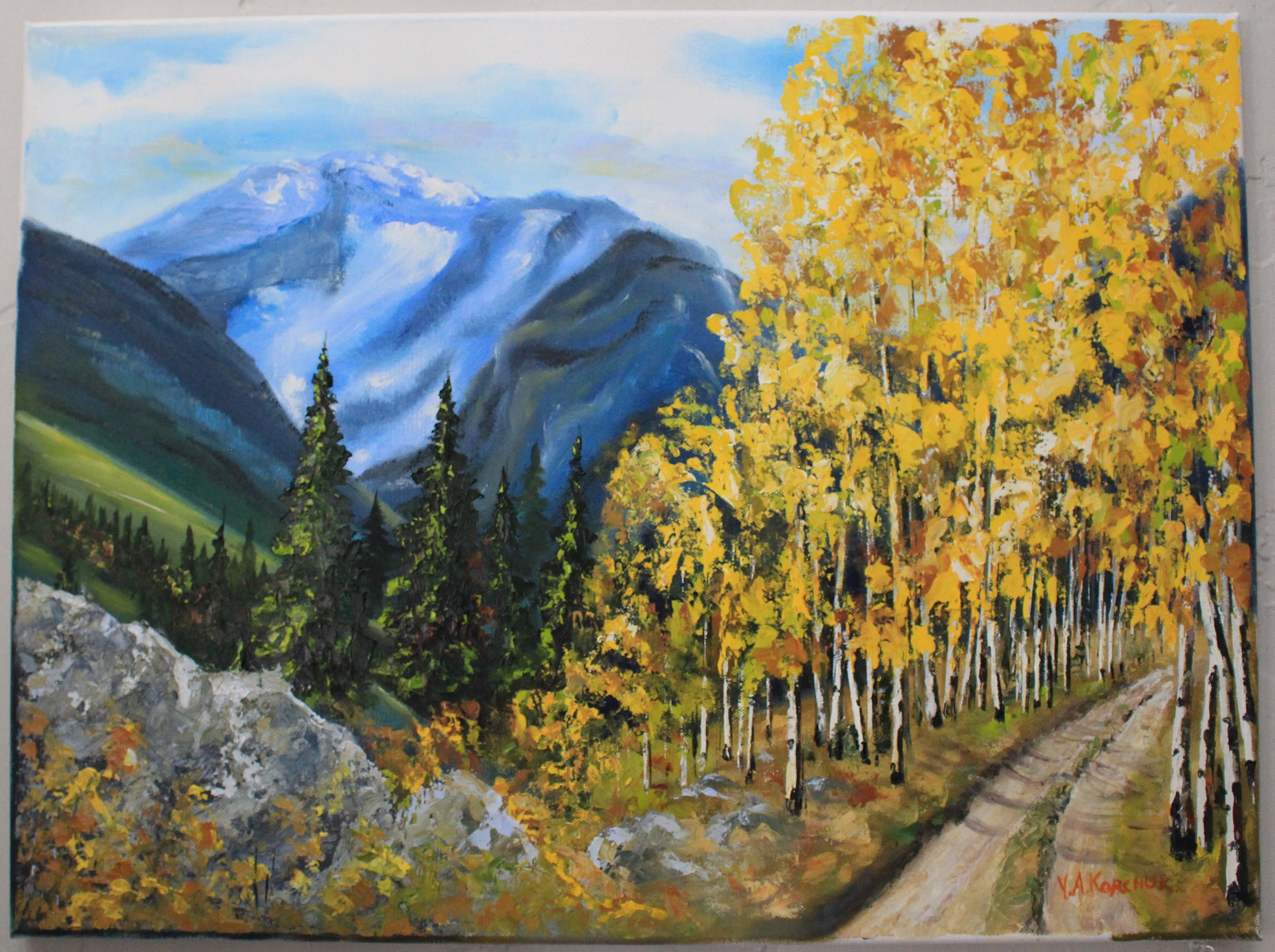 Oil Painting Landscape Mountain Aspen Colorado Autumn Forest Etsy