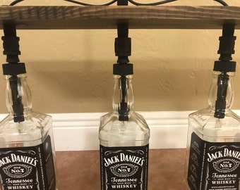 1.75 Jack Daniels Triple Bottle Pendant Light, Pool Table Light