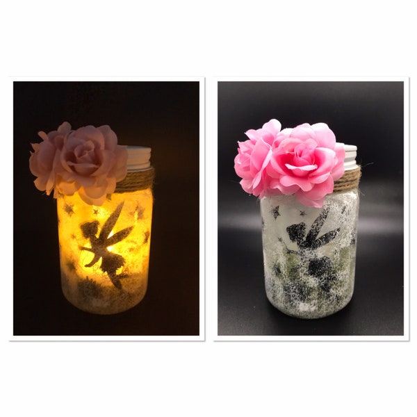 Fairy light, fairy jar light, fairy lantern, fairy nightlight, fairies and flowers, fairy jar nightlight, fairy mason jar light, fairy lite