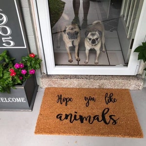 Hope you like animals doormat, gift for animal lover, housewarming gift, welcome mat, coir doormat, hope you like animals