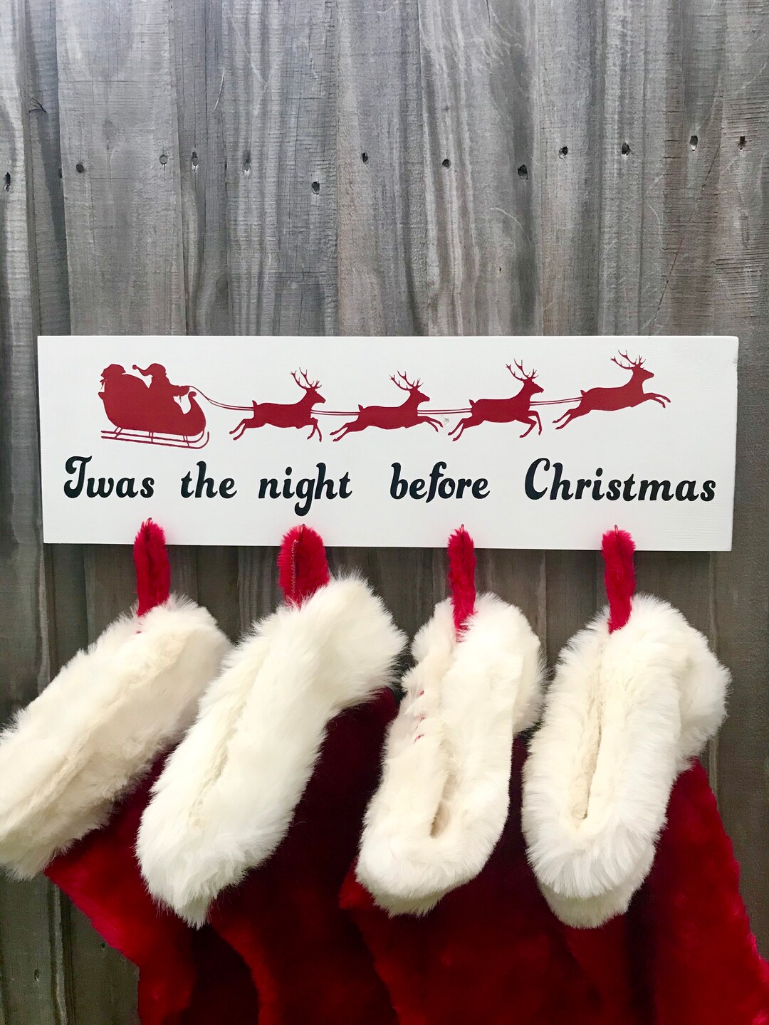 Twas the Night Before Christmas Stocking Hanger, Stocking Holder, Stocking Hooks, Christmas