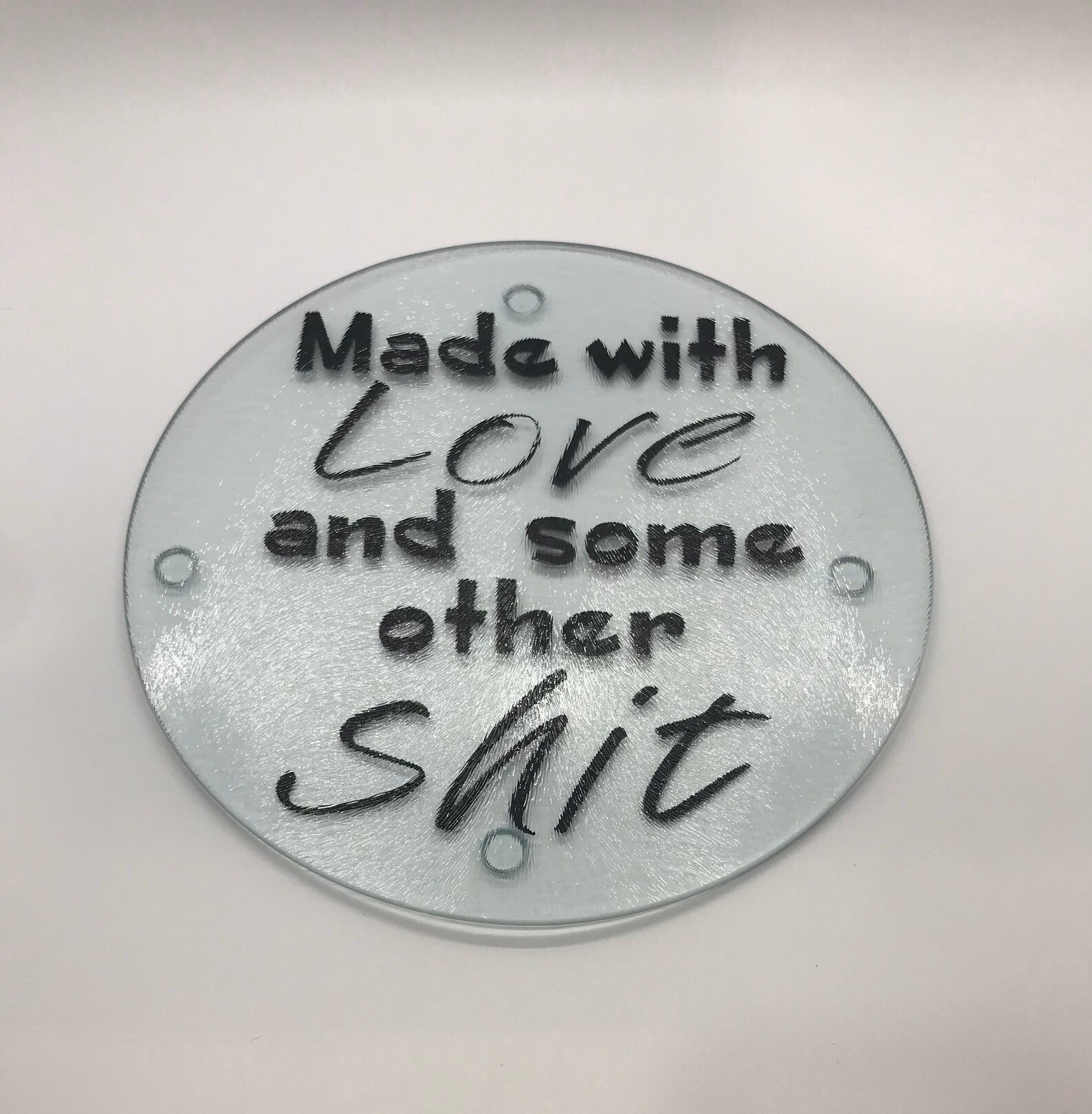 Glass Trivet Glass Cutting Board Made With Love Trivet Gift Etsy