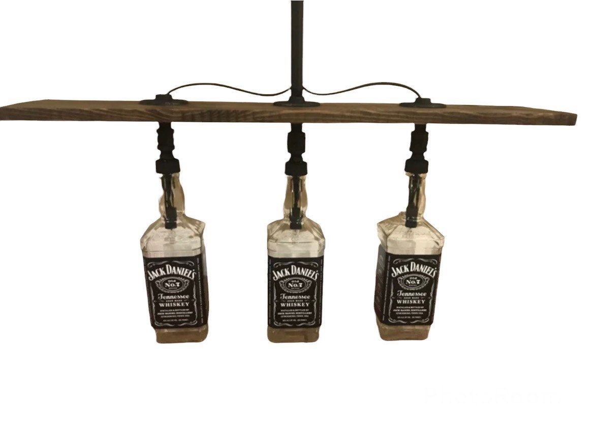 1.75 Jack Daniels Triple Bottle Pendant Light, Pool Table Light