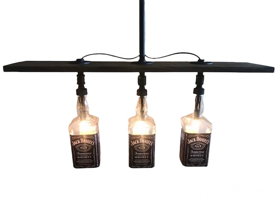 1.75 Jack Daniels Triple Bottle Pendant Light, Pool Table Light