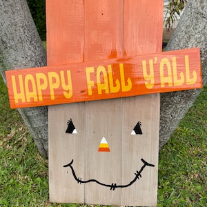 It&#39;s Fall Y&#39;all scarecrow, Scarecrow lawn decor, Scarecrow porch leaner, Wood scarecrow decor, Fall scarecrow