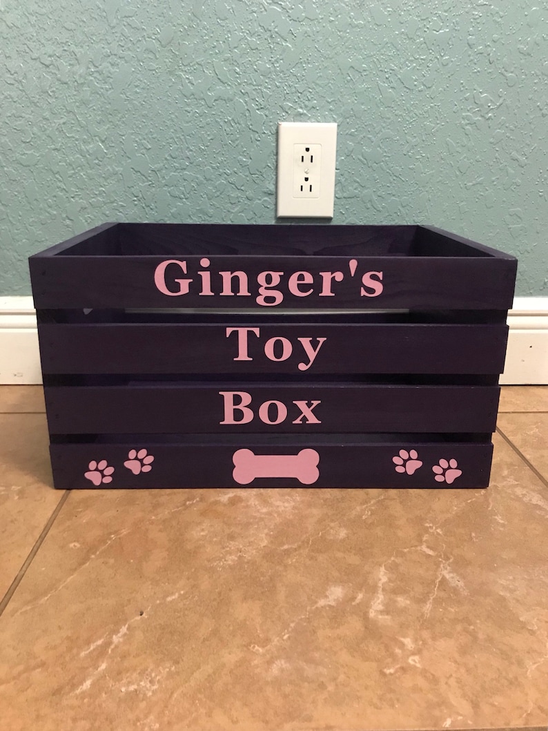 Dog toy box large dog toy box pet storage pet organization Etsy