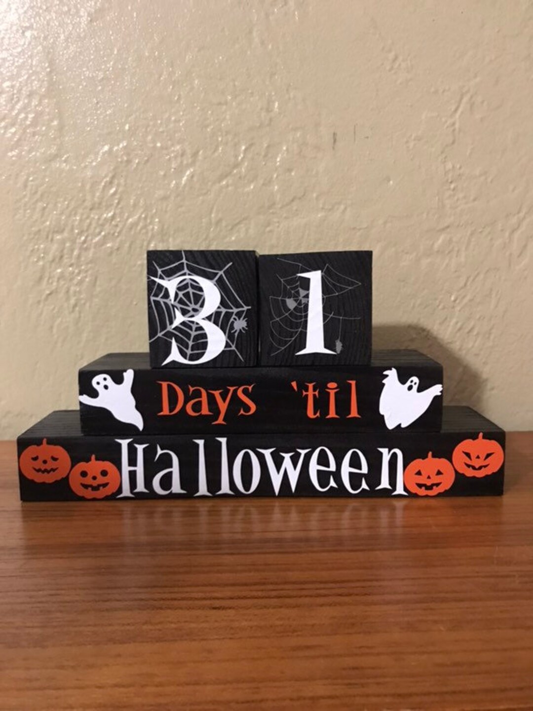 Halloween Countdown Blocks/decor/halloween Decor,halloween Wood Blocks