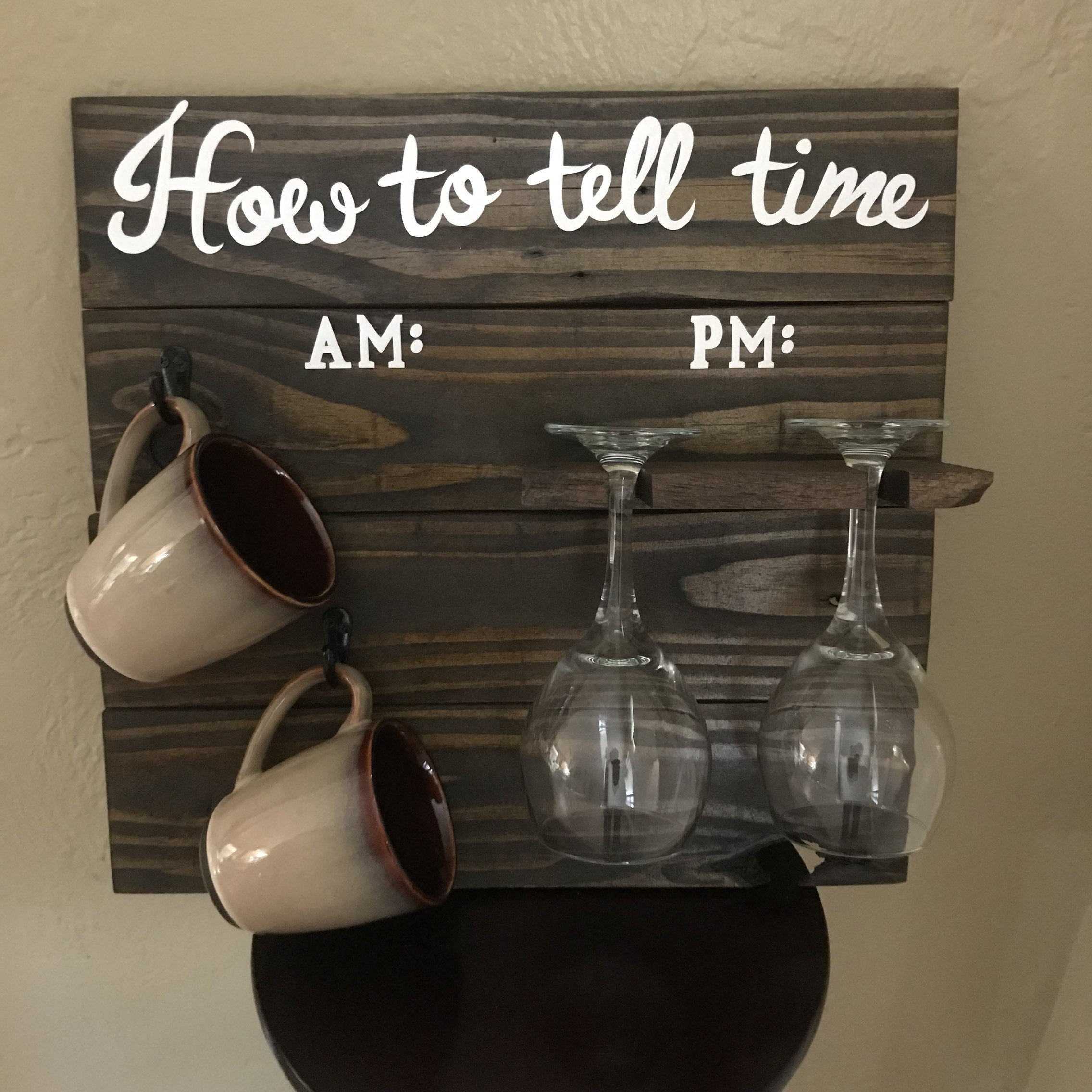 AM/PM Coffee Mug/wine Glass Hanger Kitchen Clock Am Pm Cup Etsy