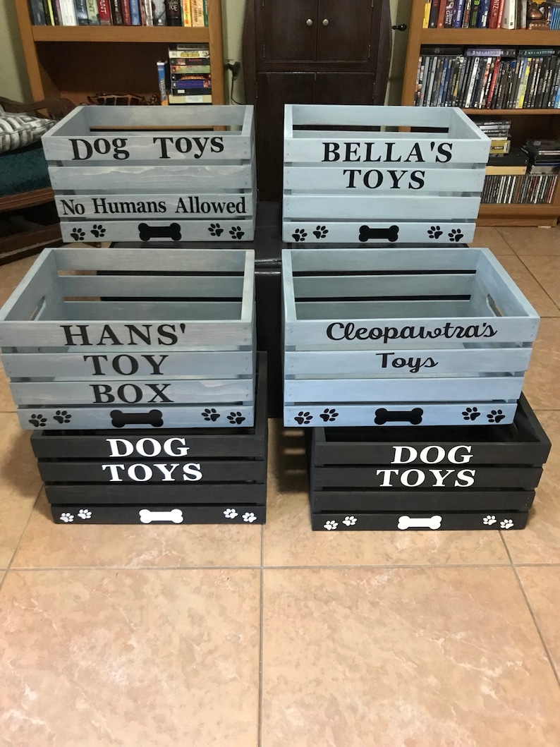 Dog toy box large dog toy box pet storage pet organization Etsy